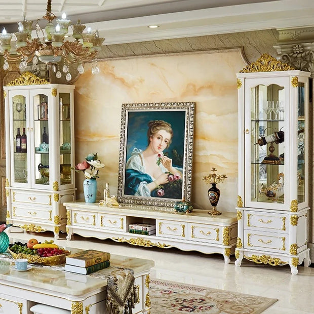 Luxury White Tv Cabinet Wood Storage Standing Modern Cabinet Entertainment Center Meuble Tv Suspendu Mural Living Room Furniture