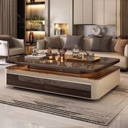Modern Villa Living Room Low Coffee Tables Nordic Luxury Design Glass Coffee Tables Wooden Salon Home Furniture Salontafel FYCT