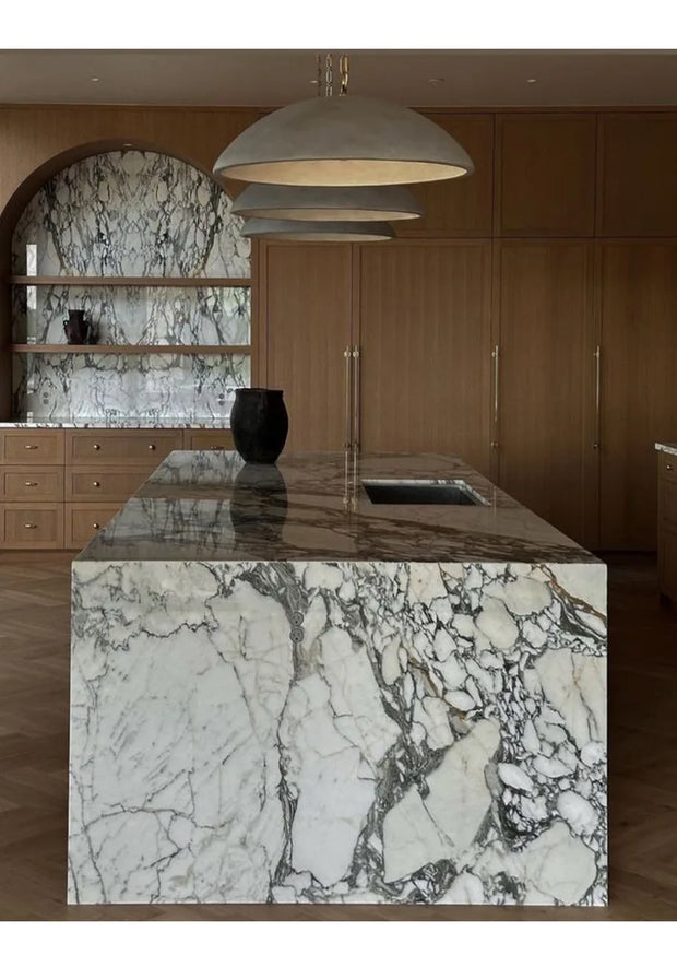 Italian Minimalist Luxury Marble Kitchen Island Dining Table - , Natural Stone Countertop for Open-Concept Kitchen & Modern Home