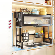 Kitchen Sink Storage Ra Dustproof Cabinet Door Diware Draining Ra with Door Creative Dining Utensils Organization