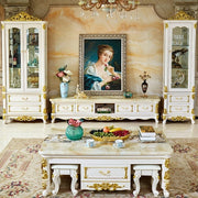 Luxury White Tv Cabinet Wood Storage Standing Modern Cabinet Entertainment Center Meuble Tv Suspendu Mural Living Room Furniture