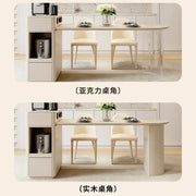 Kitchen Island with Extendable Dining Table Integrated Rolling Kitchen Storage Household with Slate Rack Cabinet for Kitchen