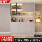 Large Modern Kitchen CabinetHutch Storage Sideboards Freestanding Kitchen Pantry with Glass Doors and Drawers Sideboard Buffet