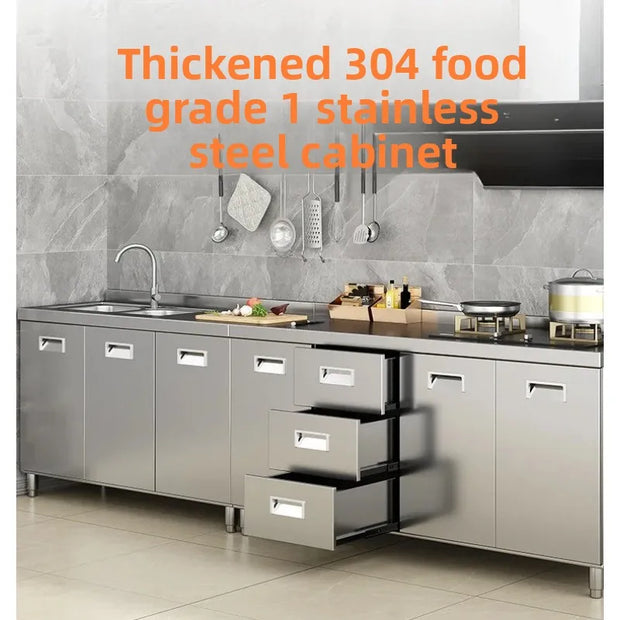 Custom Kitchen Stove, Storage Cabinet, 304 Stainless Steel Integrated, Suitable for Home Kitchens