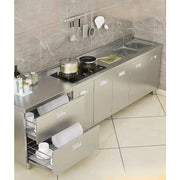 Custom Kitchen Stove, Storage Cabinet, 304 Stainless Steel Integrated, Suitable for Home Kitchens