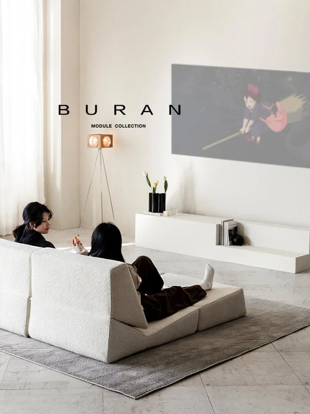 Nordic Cream Style Living Room Sofa Module, Fabric Creative Luxurious Lazy Sofa Italian Home Furniture Muebles De La Sala FYLS