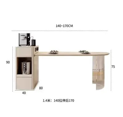 Kitchen Island with Extendable Dining Table Integrated Rolling Kitchen Storage Household with Slate Rack Cabinet for Kitchen