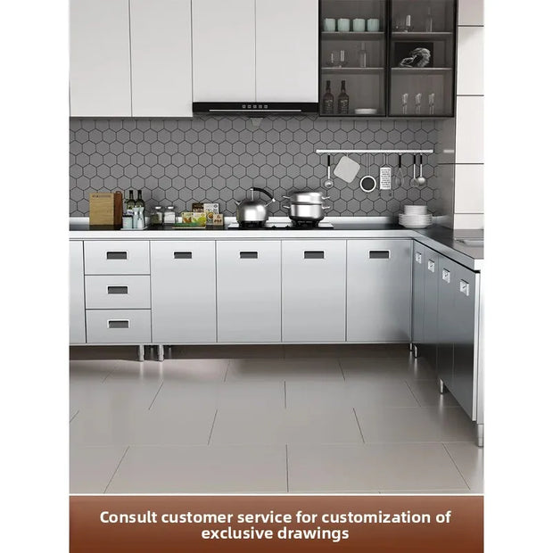 Custom Kitchen Stove, Storage Cabinet, 304 Stainless Steel Integrated, Suitable for Home Kitchens
