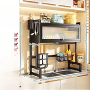Kitchen Sink Storage Ra Dustproof Cabinet Door Diware Draining Ra with Door Creative Dining Utensils Organization