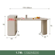 Kitchen Island with Extendable Dining Table Integrated Rolling Kitchen Storage Household with Slate Rack Cabinet for Kitchen