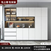 Large Modern Kitchen CabinetHutch Storage Sideboards Freestanding Kitchen Pantry with Glass Doors and Drawers Sideboard Buffet