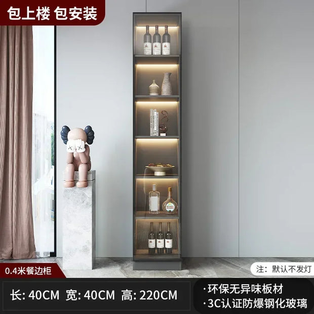 Large Modern Kitchen CabinetHutch Storage Sideboards Freestanding Kitchen Pantry with Glass Doors and Drawers Sideboard Buffet